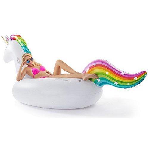 Jasonwell Giant Inflatable Unicorn Pool Float Floatie Ride On with Fast Valves Large Rideable Blow Up Summer Beach Swimming Pool Party Lounge Raft Decorations Toys Kids Adults - Mirela Mendoza