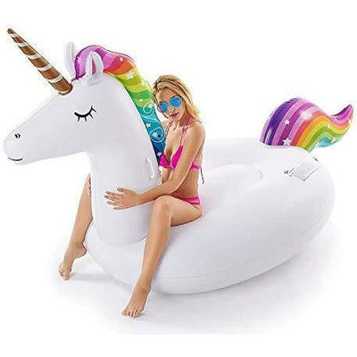 Jasonwell Giant Inflatable Unicorn Pool Float Floatie Ride On with Fast Valves Large Rideable Blow Up Summer Beach Swimming Pool Party Lounge Raft Decorations Toys Kids Adults - Mirela Mendoza