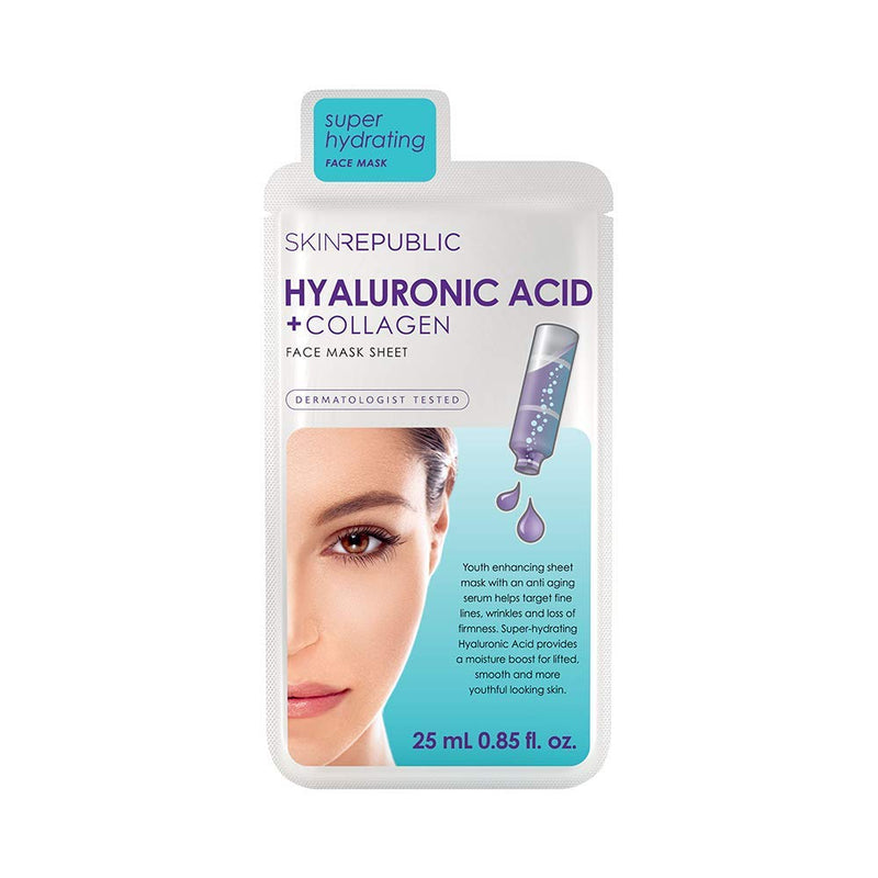 Skin Republic Super Hydrating Hyaluronic Acid + Collagen Face Mask 25ml - Mirela Mendoza