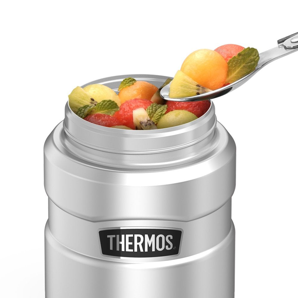 Thermos Stainless King 16 Ounce Food Jar with Folding Spoon, Stainless Steel