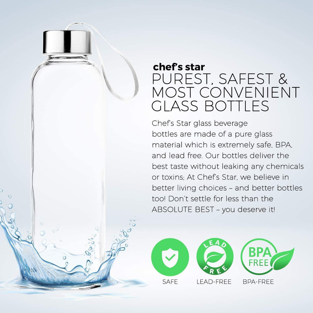 Chef's Star Glass Water Bottle - Mirela Mendoza