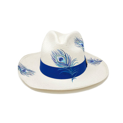 Qilin x Mirela Mendoza Panama Hat Blue Peacock - Mirela Mendoza