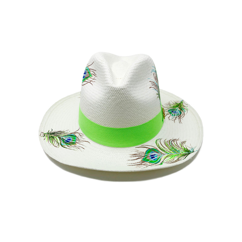 Qilin x Mirela Mendoza Panama Hat Neon Peacock - Mirela Mendoza